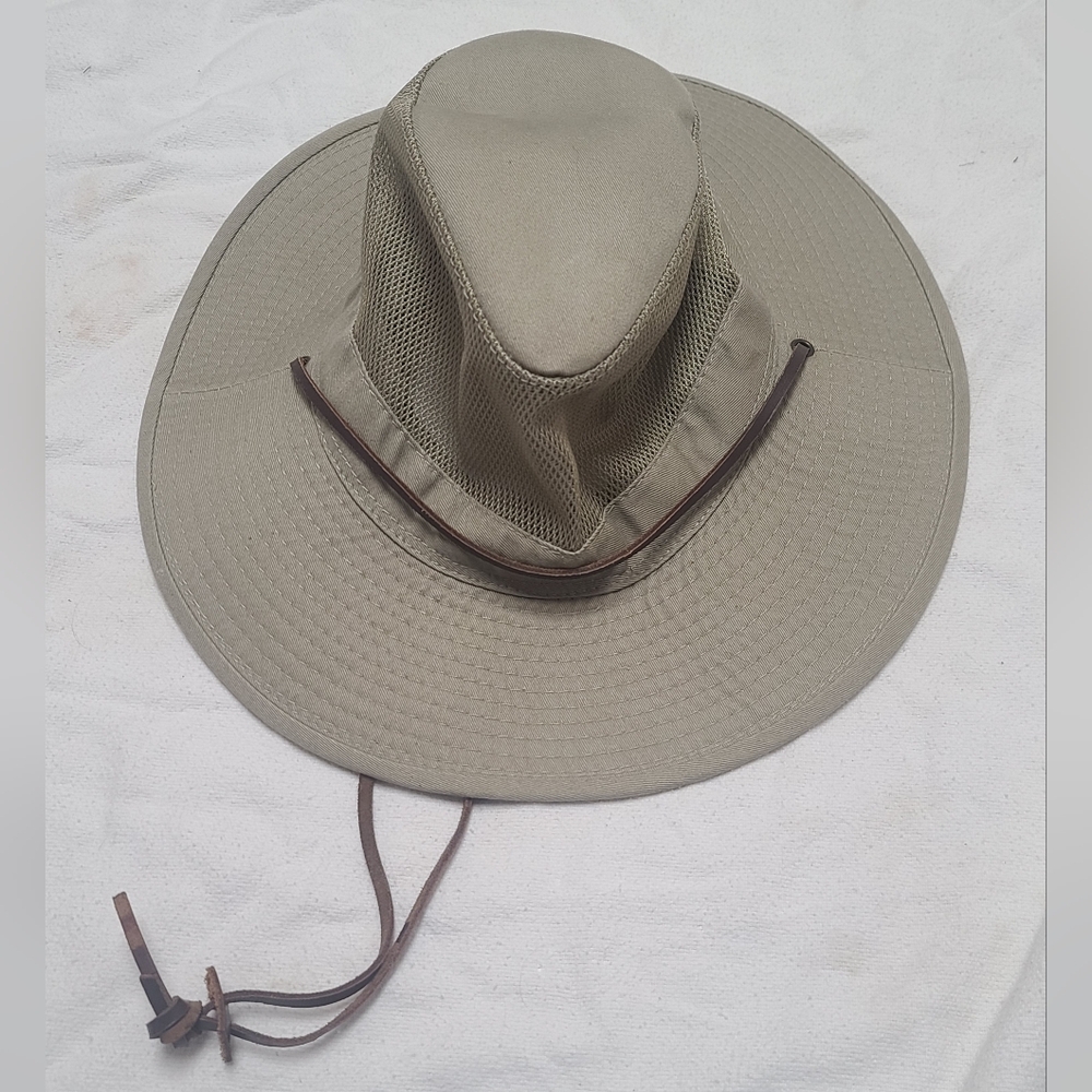 DPC Khaki Wide Brim Sun Hiking Hat, Packable, Size Large